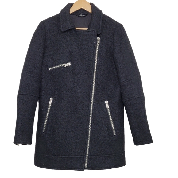 TOPSHOP Women's Coat Oversize Wool Zip Up Size 6 - Picture 1 of 12